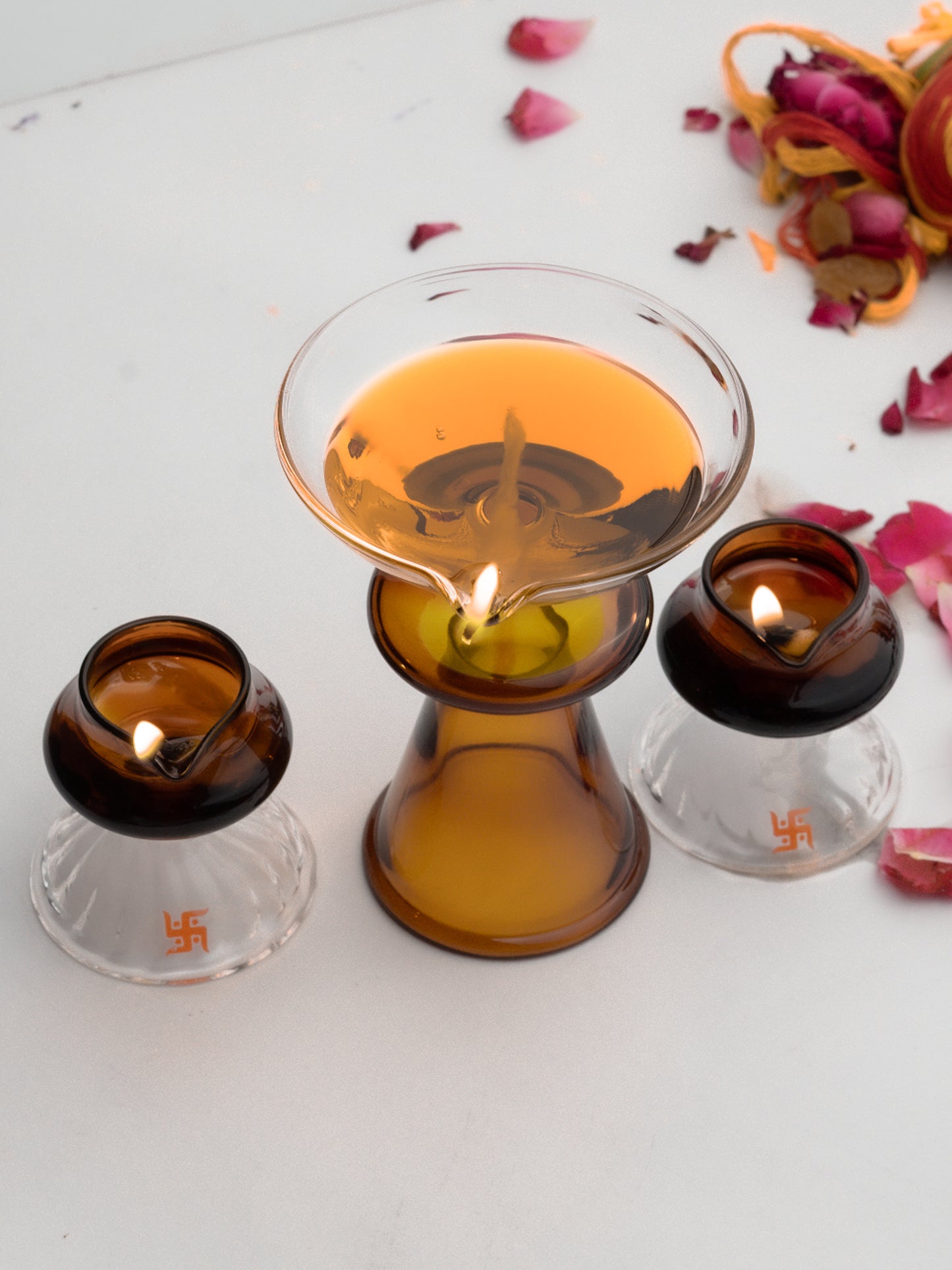Tranquil Flame Diyas Set of 3 Pcs